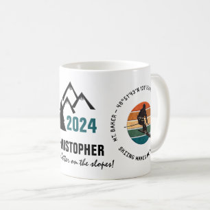 Ski Mt. Baker, Washington - Man Skier, Schwarzer T Kaffeetasse