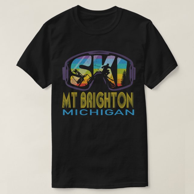 Ski Mt Brighton Michigan Skiurlaub T-Shirt (Design vorne)