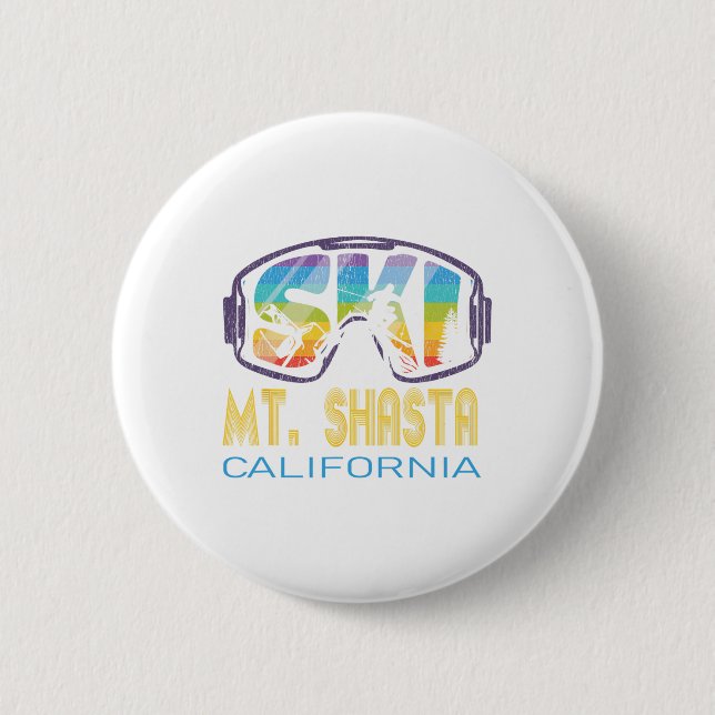 Ski Mt Shasta California Skiurlaub Button (Vorderseite)