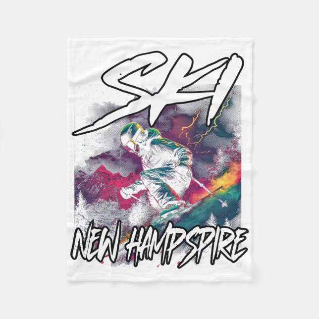 Ski New Hampshire Abenteuer Skifahren Nh Usa Fleecedecke (Vorderseite)