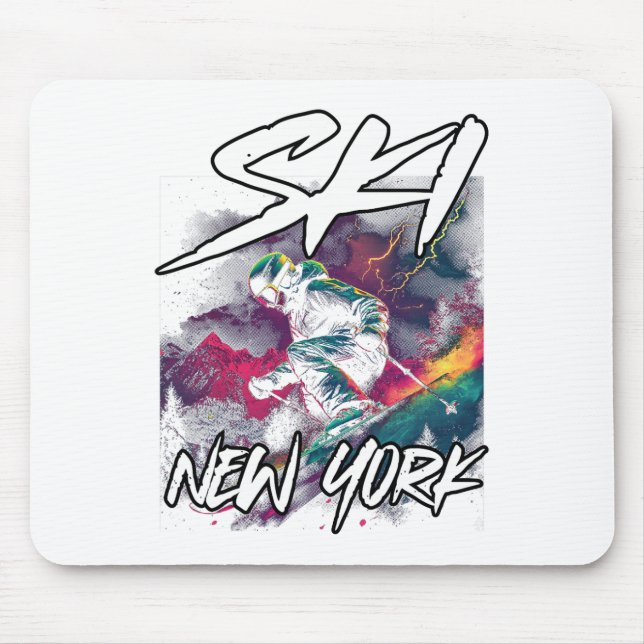 Ski New York Abenteuer Skifahren Skifahren New Yor Mousepad (Vorne)