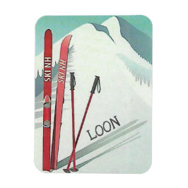 Ski NH Loon Berg Vintage Skipiste Magnet
