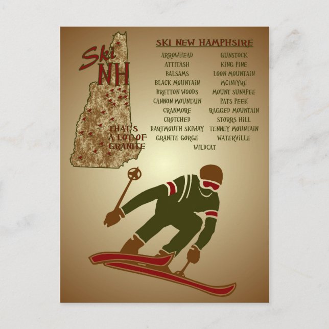 Ski NH Poster Postkarte (Vorderseite)
