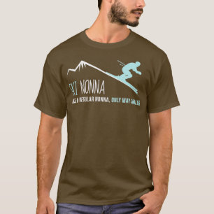 Ski Nonna Funny Niedlicher Winter Skipass T-Shirt