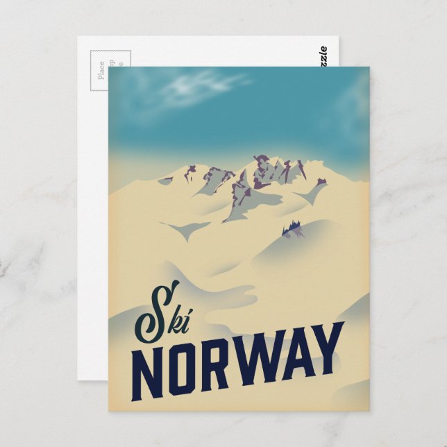 Ski Norwegen Postkarte (Vorne/Hinten)