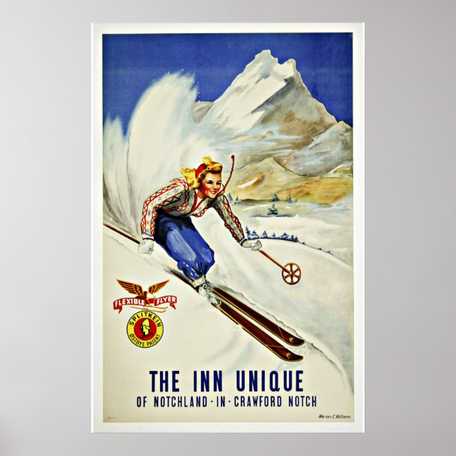 Ski Notchland Crawford Vintage Reise Poster (Vorne)