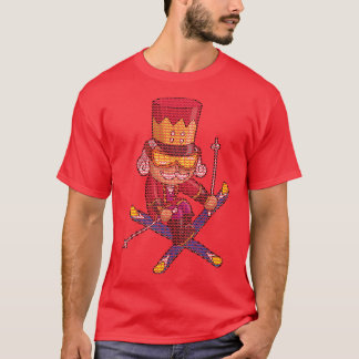 Ski Nutcracker Ski Weihnachten Strick Pattern Skie T-Shirt