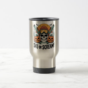 Ski oder Schreie Halloween-Ski-Totenkopf Reisebecher