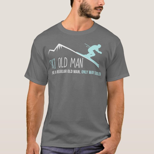 Ski Old Man  Funny Cute Winter Skiing Gift T-Shirt (Vorderseite)