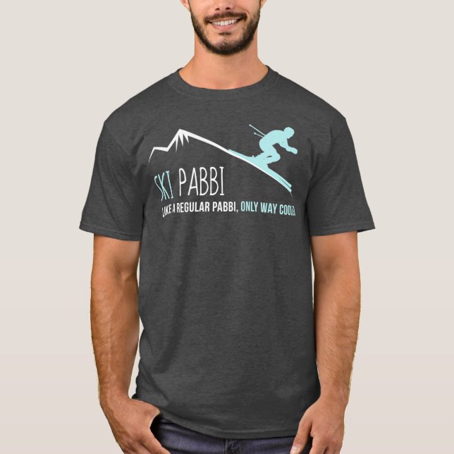 Ski Pabbi Funny Niedlich Winter Skipass T-Shirt (Vorderseite)