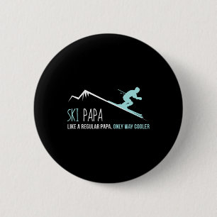 Ski-Papa-Shirt, Lustiges süßes Winter-Ski-Geschenk Button