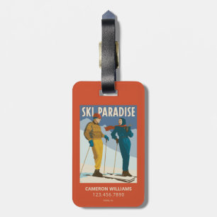 Ski-Paradies Vintage-Druck Gepäckanhänger