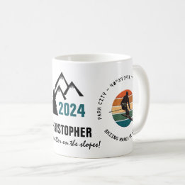 Ski Park City, Utah - Man Skier, Name, Schwarzer T Kaffeetasse