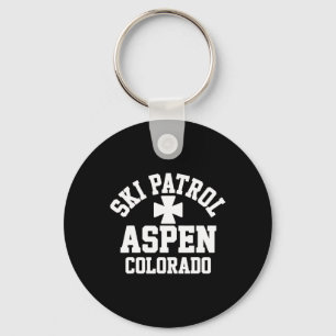 Ski Patrol Aspen Colorado Skifahren und Snowboarde Schlüsselanhänger