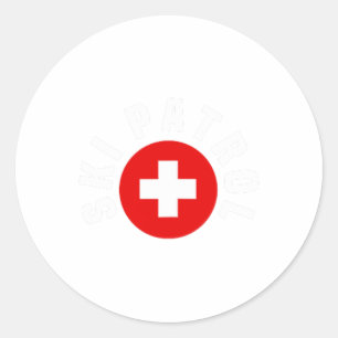 Ski Patrol Pocket Outfit Slope Emergency Skier Saf Runder Aufkleber