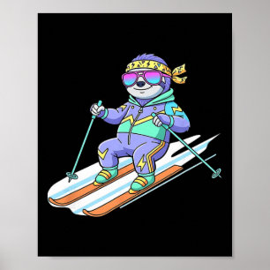 Ski-Patrouille Faultier Retro 80er Alpen-Vibes Sch Poster
