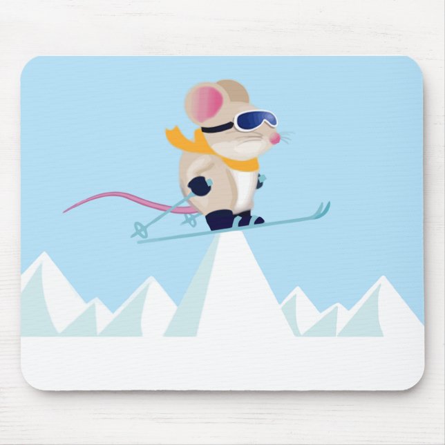 Ski-Patrouillen-Maus in den Alpen Mousepad (Vorne)