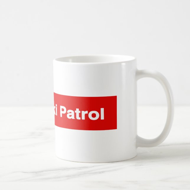 "Ski-Patrouillen-" Ski-Hinterzeichen-Tasse Tasse (Rechts)