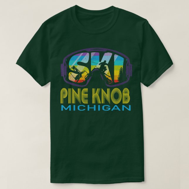 Ski Pine Knob Michigan Skiurlaub T-Shirt (Design vorne)