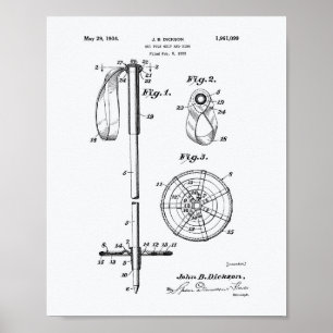 Ski Pole 1966 Weißbuch zum Thema "Patent Art" Poster