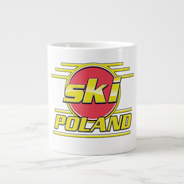 Ski Polen 80er Logo Jumbo-Tasse (Vorderseite)
