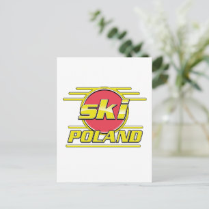 Ski Polen 80er Logo Postkarte