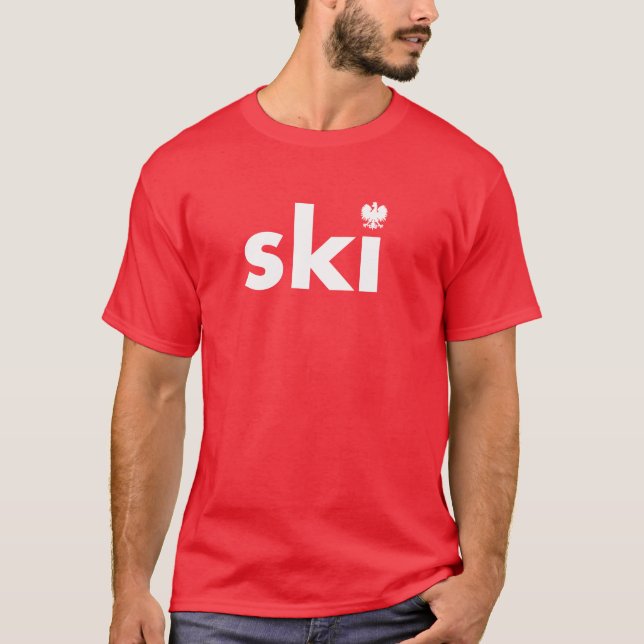 Ski Polnisch Nachname Tshirt (Vorderseite)