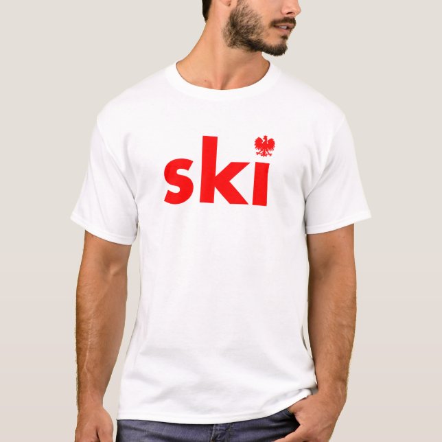 Ski Polnisch Nachname Tshirt (Vorderseite)