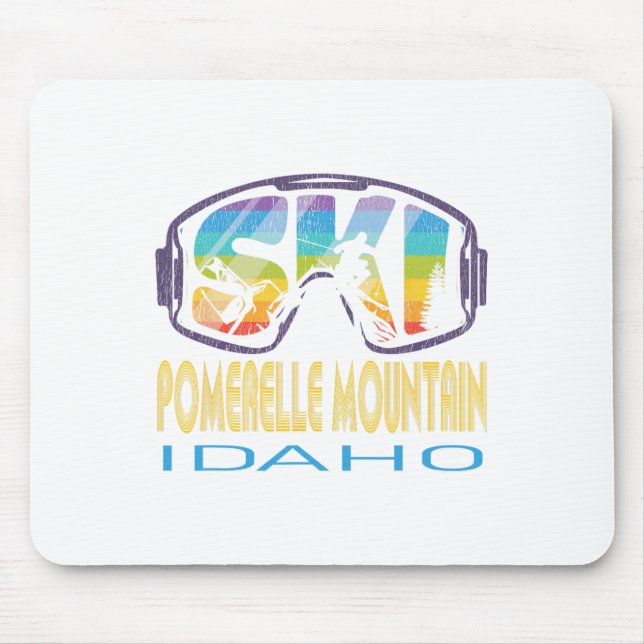 Ski Pomerelle Berg Idaho Skiurlaub Mousepad (Vorne)