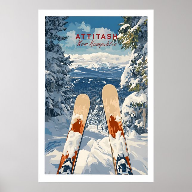 Ski Print Attitash New Hampshire 1 Poster (Vorne)