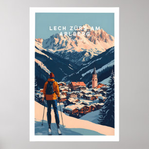Ski Print Lech Zürs am Arlberg Österreich 1 Poster