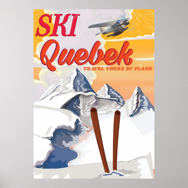 Ski Quebec Vintages Urlaubsplakat. Poster (Vorne)