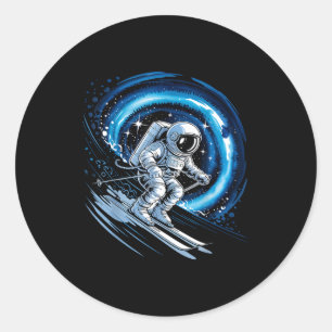 Ski-Raum Wintersport Skifahrer lustig Skifahren As Runder Aufkleber