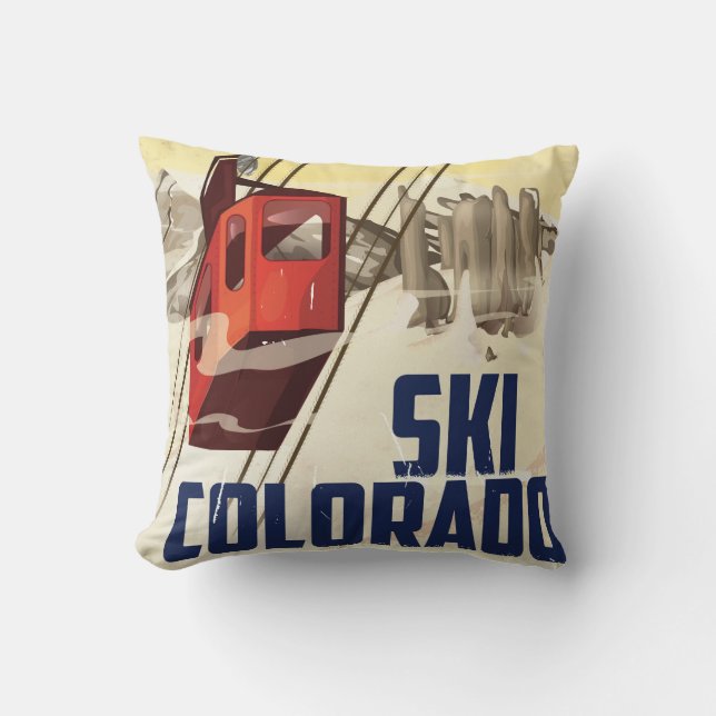 Ski! Reiseplakat Colorado Kissen (Vorderseite)