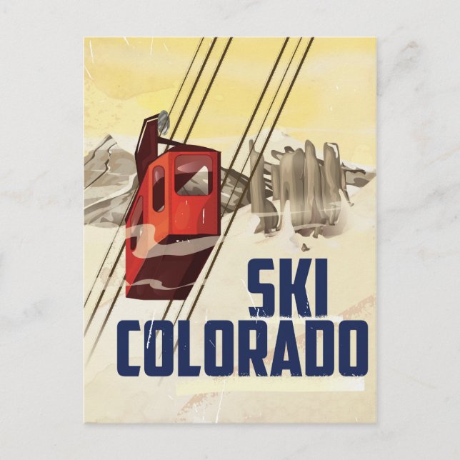 Ski! Reiseplakat Colorado Postkarte (Vorderseite)