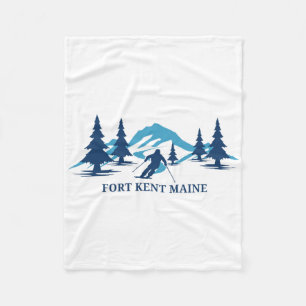 Ski Resort Fort Kent Maine Skifahren Skifahrer  Fleecedecke