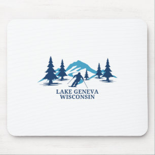 Ski Resort Genfersee Wisconsin Skifahren Skifahrer Mousepad