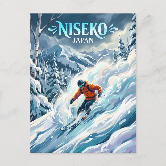 Ski-Resort Niseko Japan Postkarte (Vorderseite)