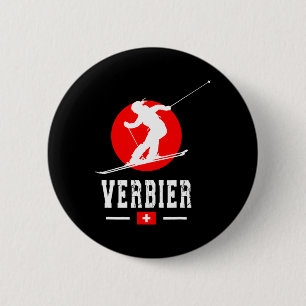 Ski Resort Verbier Alpen Schweizer Berge Schweiz Button