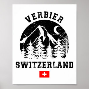 Ski Resort Verbier Schweiz Alpen Alpinski Poster