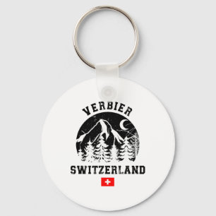 Ski Resort Verbier Schweiz Alpen Alpinski Schlüsselanhänger