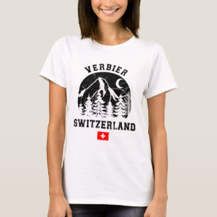 Ski Resort Verbier Schweiz Alpen Alpinski T-Shirt