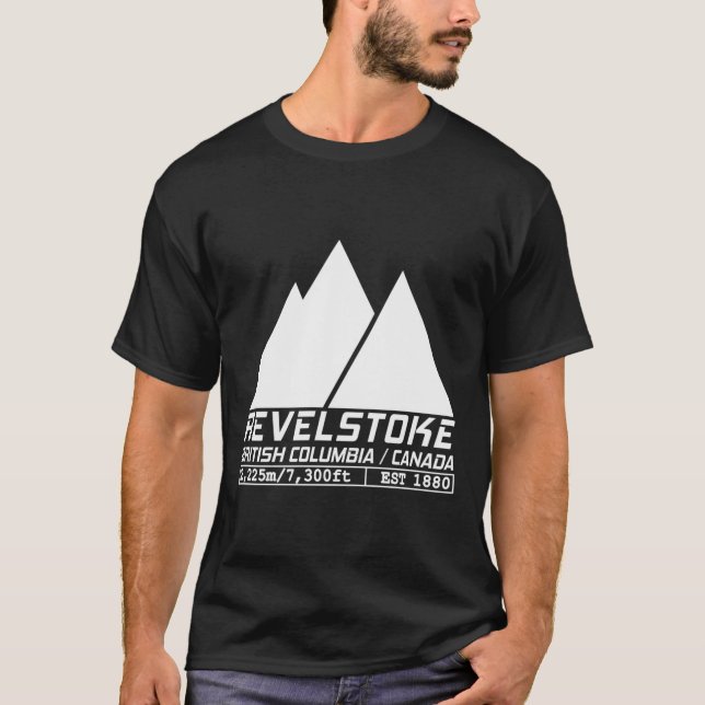Ski Revelstoke British Columbia Kanada Skifahren T-Shirt (Vorderseite)