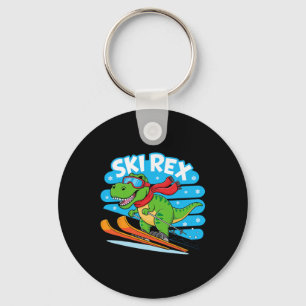 Ski Rex Lustiger Skifahrender Dinosaurier Winter S Schlüsselanhänger