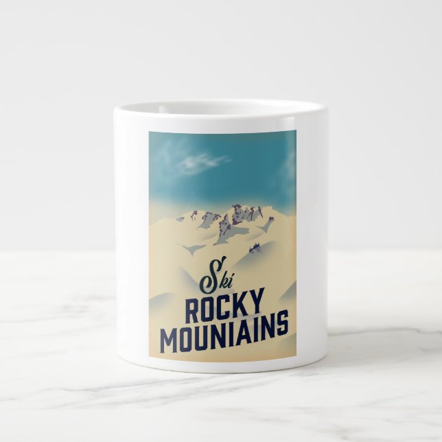 Ski Rocky Mountains USA Jumbo-Tasse (Vorderseite)