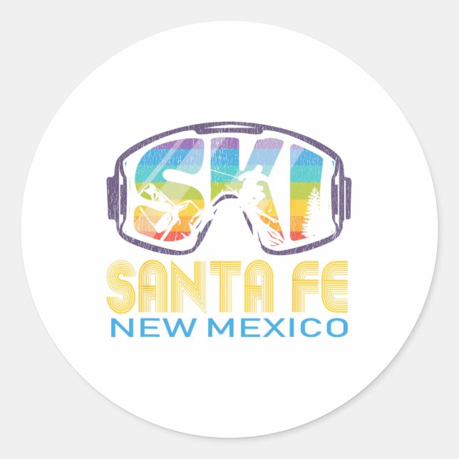 Ski Santa Fe New Mexico Skiing Vacation  Runder Aufkleber (Vorderseite)