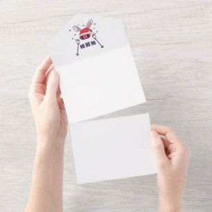 Ski Santa Rabbit mit Weihnachtsmannmütze und Skist All In One Einladung