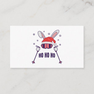 Ski Santa Rabbit mit Weihnachtsmannmütze und Skist Begleitkarte