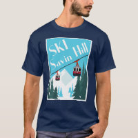 Ski Savin Hill Retro Ski Poster Style T - Shirt