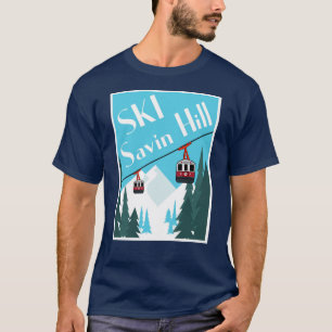 Ski Savin Hill Retro Ski Poster Style T - Shirt
